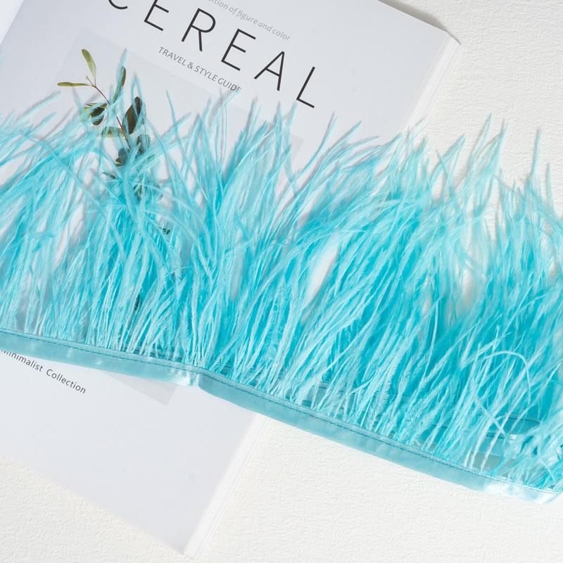 Decorative Feather Cloth Strip 10-15Cm Ostrich Hair Cloth Edge Dress Cuffs Latin Dance Skirt Diy Clothing Accessories