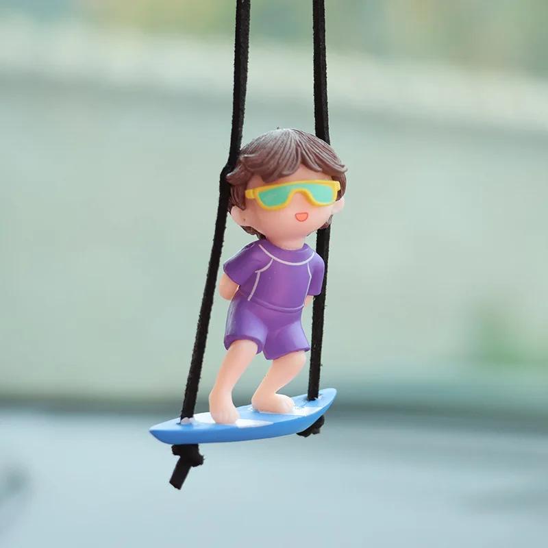 Автомобильные мультяшные украшения Кит Серфинг Дайвер Автомобильное зеркало заднего вида Авто Подвеска Аксессуары для интерьера Детали украшения