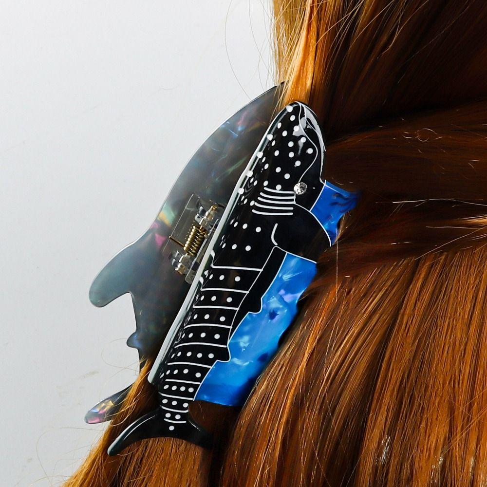 Large Size Whale Hair Claw Non Slip Dolphin Claw Clips Fashion Acetate Hair Clips Headwear