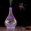 3D Glass Essential Oil Diffuser Ultrasonic Aromatherapy Diffuser Cool Mist Humidifier