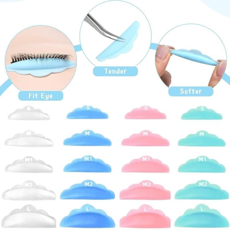 Premium Silicone Eyelash Curling Accessories Five Pair Pack With Colorful Pads For Enhanced Lash Styling