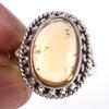 Natural Citrine Gemstone Handmade 925 Solid Sterling Silver Ring Size 7 N0T88