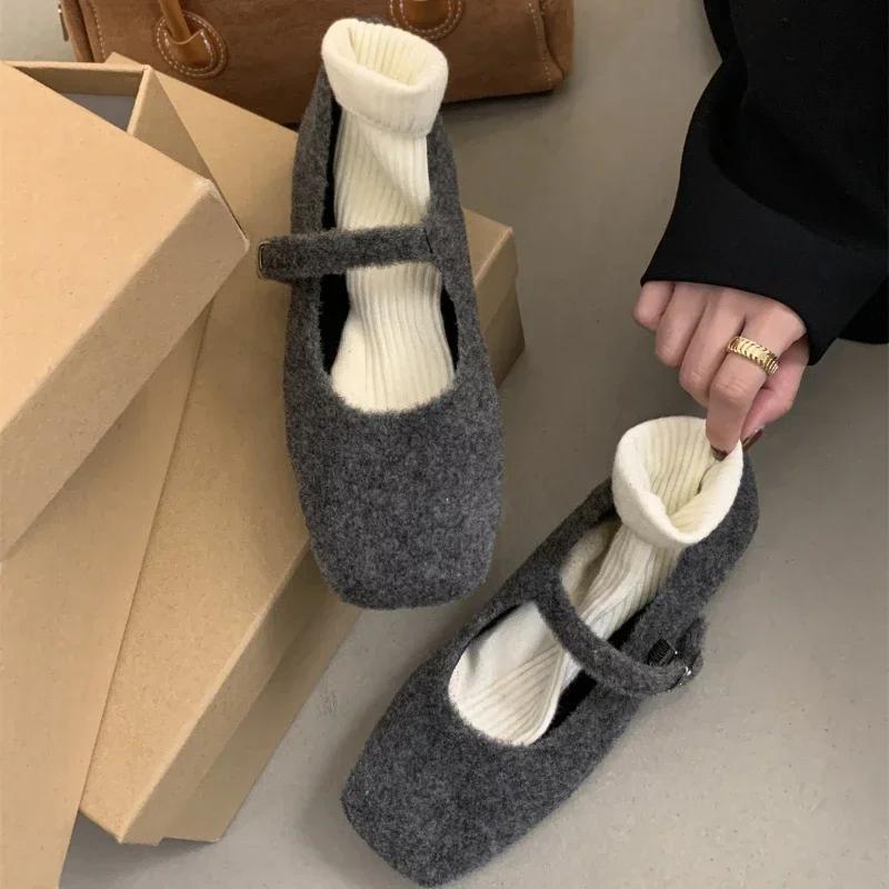 Мода 2024 Французский Ретро Дизайнер Весенняя Мода Темперамент Плоская Подошва Мэри Джейн Одинарная Обувь Женская Обувь на Плоской Подошве