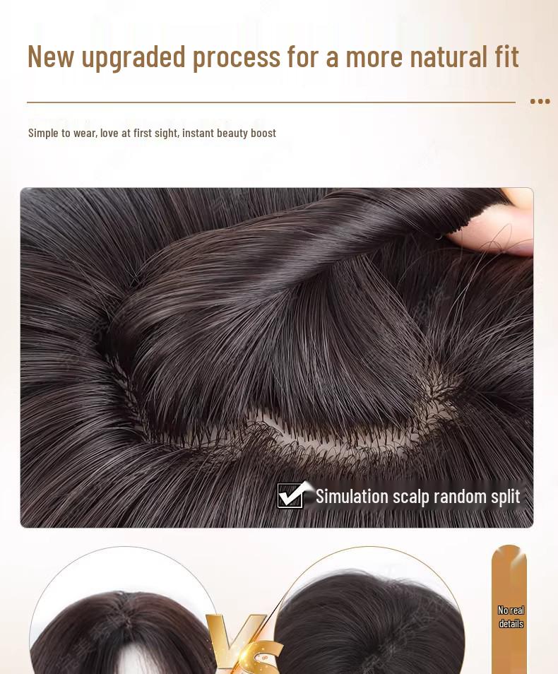 Женская натуральная длинная париковая шапка с реалистичными большими волнами и незаметной челкой с прямым пробором