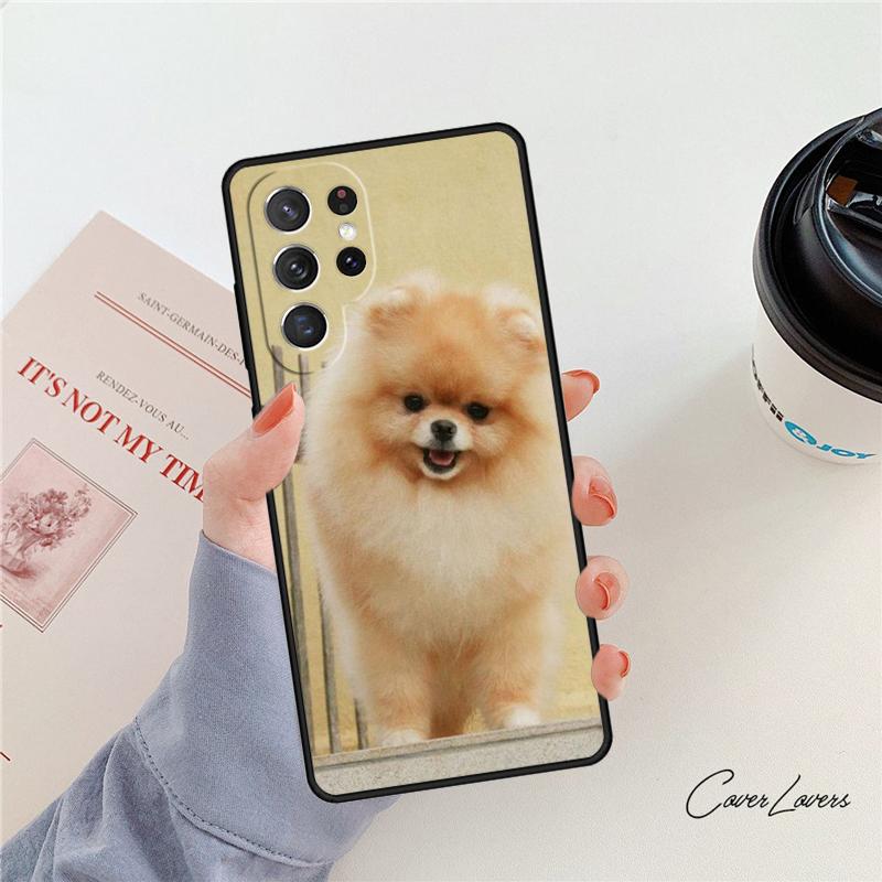 Pomeranian Dog phone case For Samsung Galaxy S24 S25 S23 S22 Ultra Note 10 20 Plus S20 S21 FE Cover