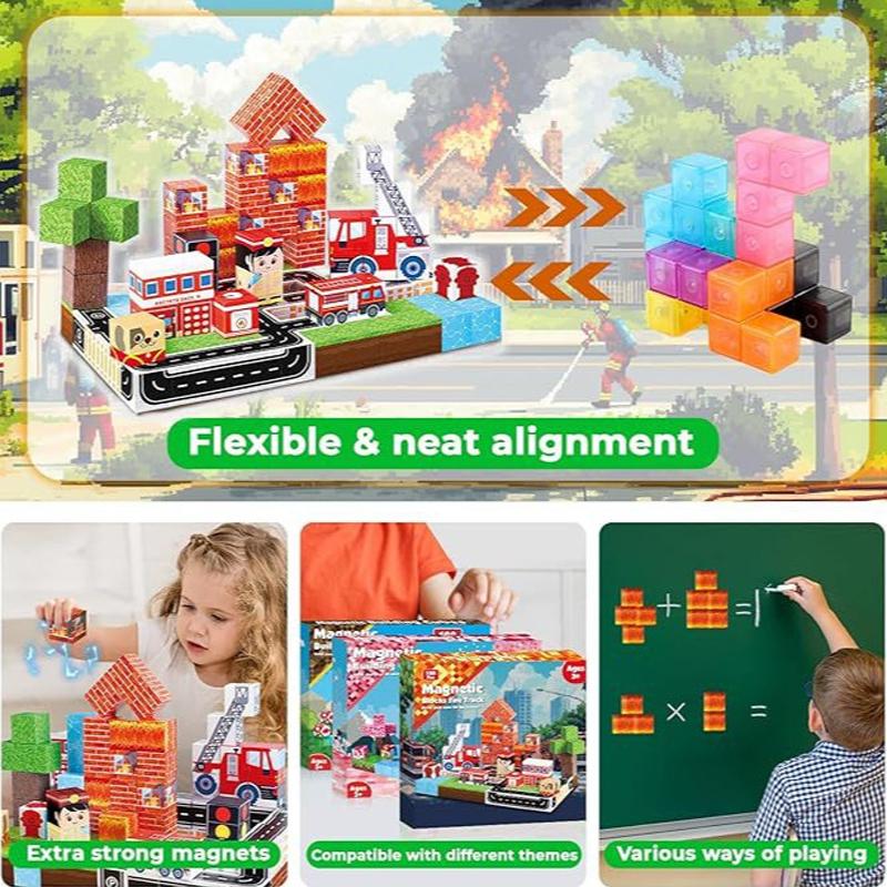 Non-Toxic Magnetic Building Blocks Mine World Magnet Cube For Stacking Construction Set Educate Sensory Toys Kids Children Ages 3+ Diy