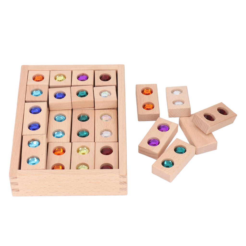 Деревянные акриловые оконные блоки Прозрачные бусины Игрушки для укладки Сверкающие камни Деревянный блок для укладки