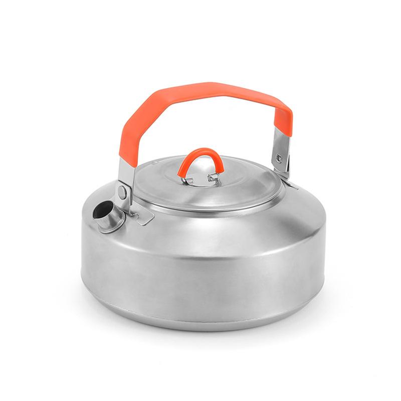 1L Outdoor Camping Kettle, Lightweight Stainless Steel Water Pot, Durable Portable Camp Tea Kettle