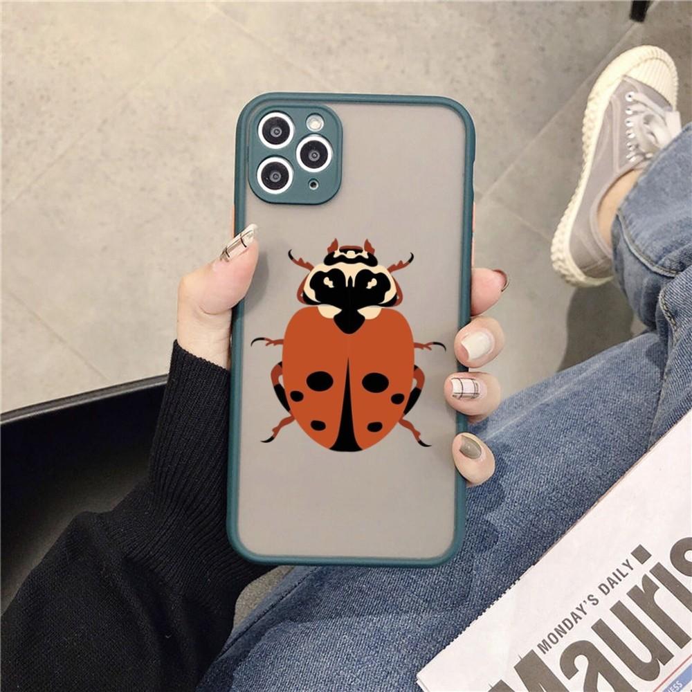 Bug Beetles Insects Phone Case for iPhone 14 11 12 13 Mini Pro Max 8 7 Plus X XR XS MAX Translucent Matte Cover