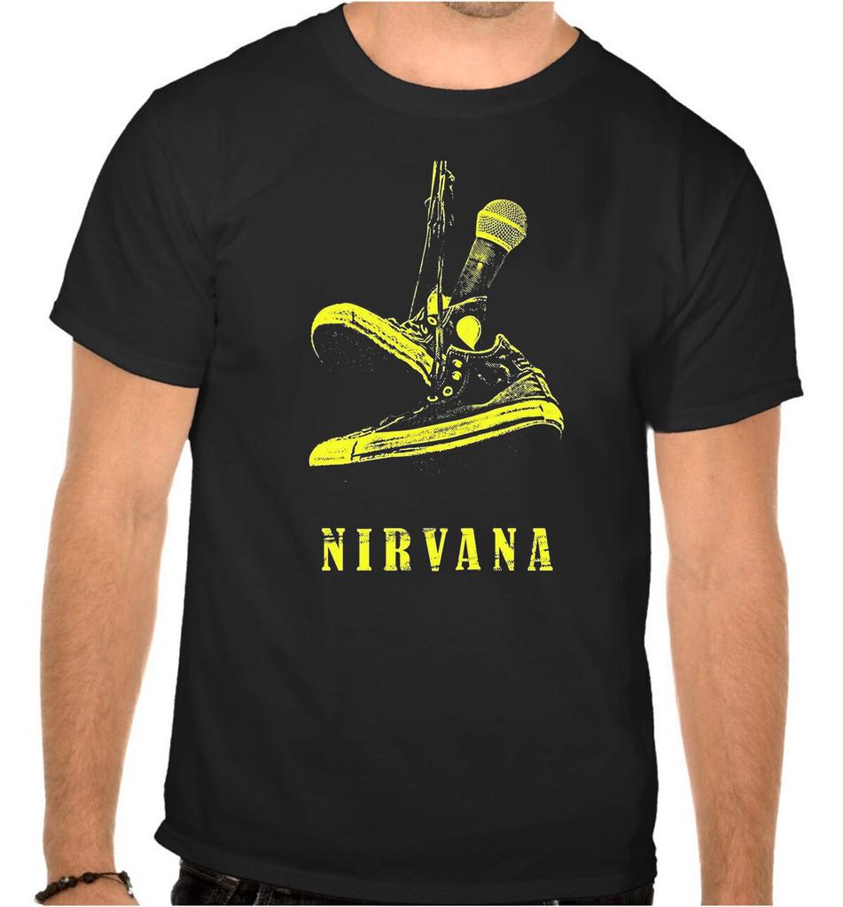 26 Nirvana Курт Кобейн Рок-музыка Черная футболка -1144- Унисекс футболка