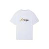 Li Ning Badminton Series Large Logo Print Quick-Dry Breathable Round Neck Short Sleeve T-Shirt Men Tops White AHSS241-1