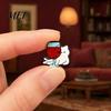 Alloy Enamel Brooch Outfit for Men & Women, Cartoon Kitten Drinking Colorful Badge Wine Pin, Decorative Accessory Jackets Bags Hats Pin