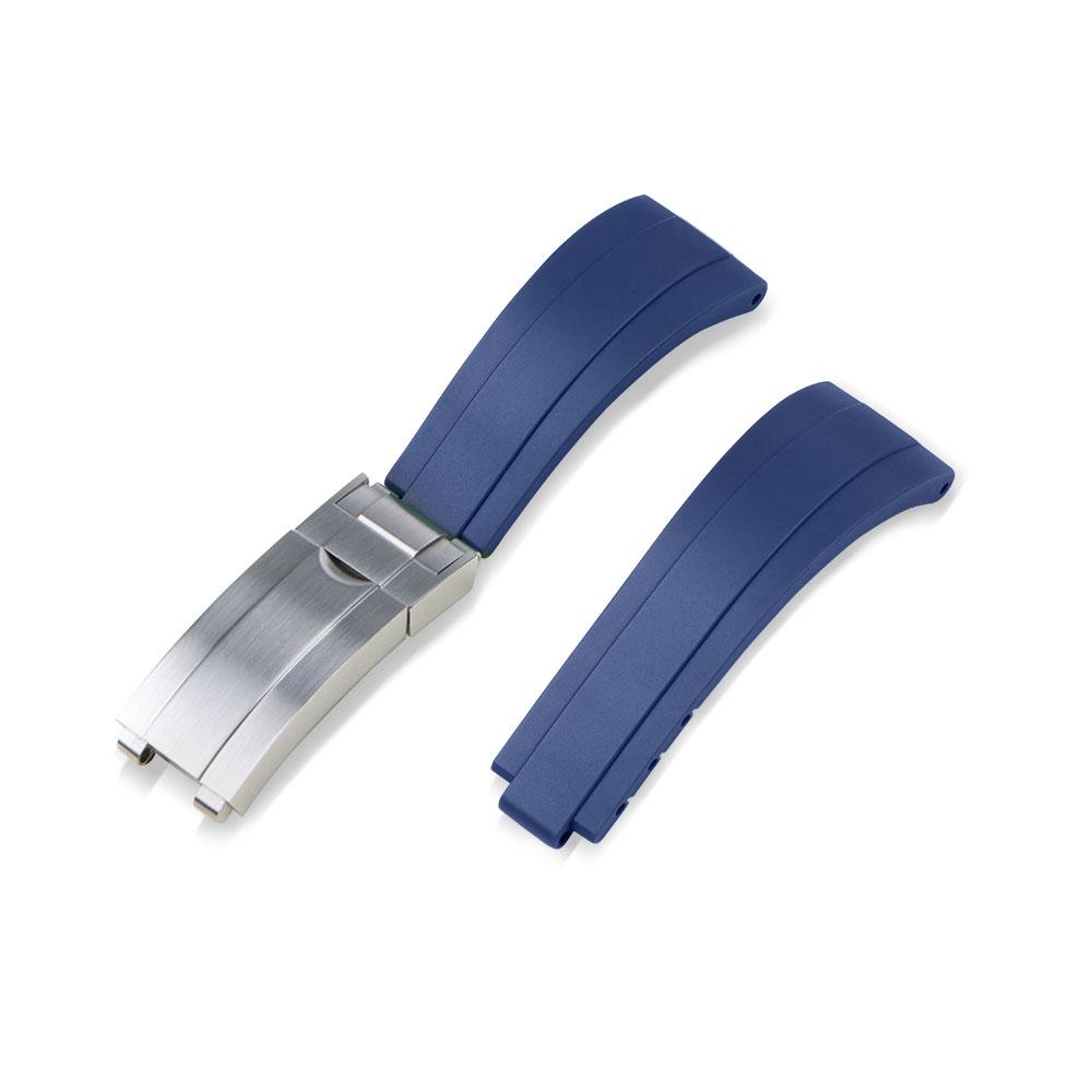 Rubber Watch Strap for Rolex Yacht Daytona Submarine Black Green Water Ghost Stainless Steel Folding Buckle Wristband Belt 20mm