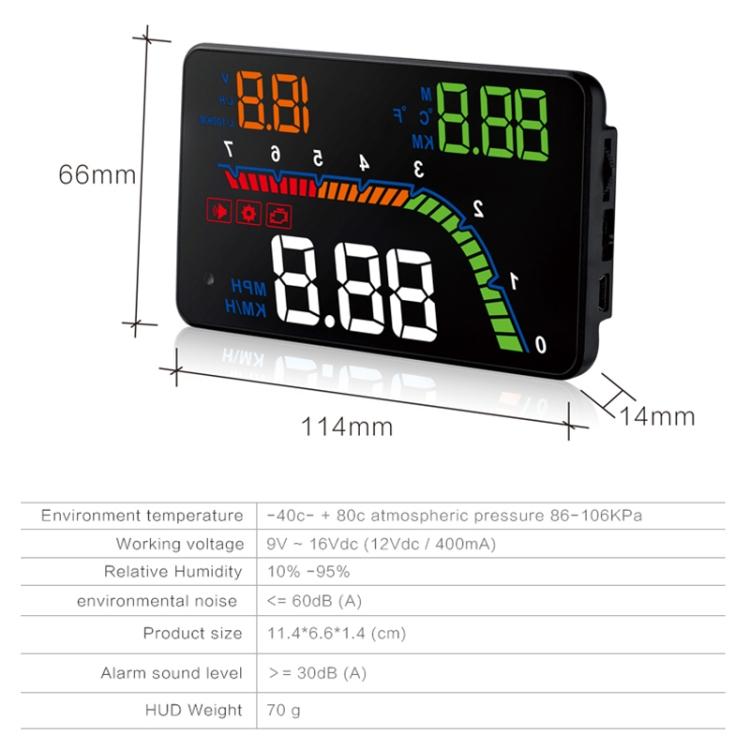 T100 OBD2 4-дюймовый проекционный дисплей для автомобиля