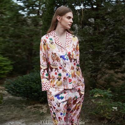 Модная удобная пижама женская высокого класса Sense Style с лацканами, весенне-летний домашний костюм с длинным рукавом