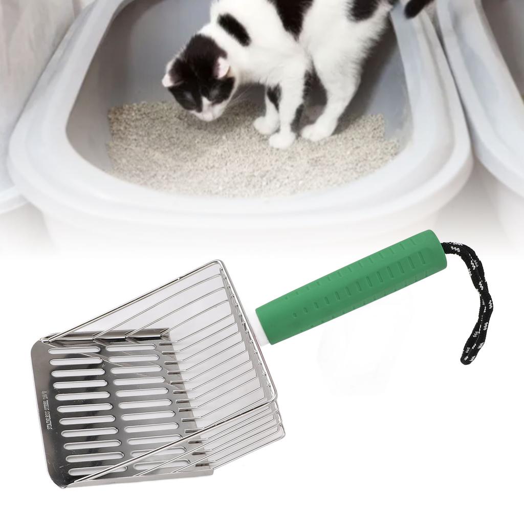 Cat Litter Scoop Detachable Handle Cat Litter Shovel Easy To Clean Stainless Steel Poop Scooper for Litter Box