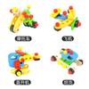 Variety Cartoon Toolbox Children'S Wooden Puzzle Simulation Assembly Screw Nut Play House Toy