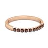 Garnet Half Eternity Design Band Ring - 925 Sterling Silver Rose Gold Vermeil