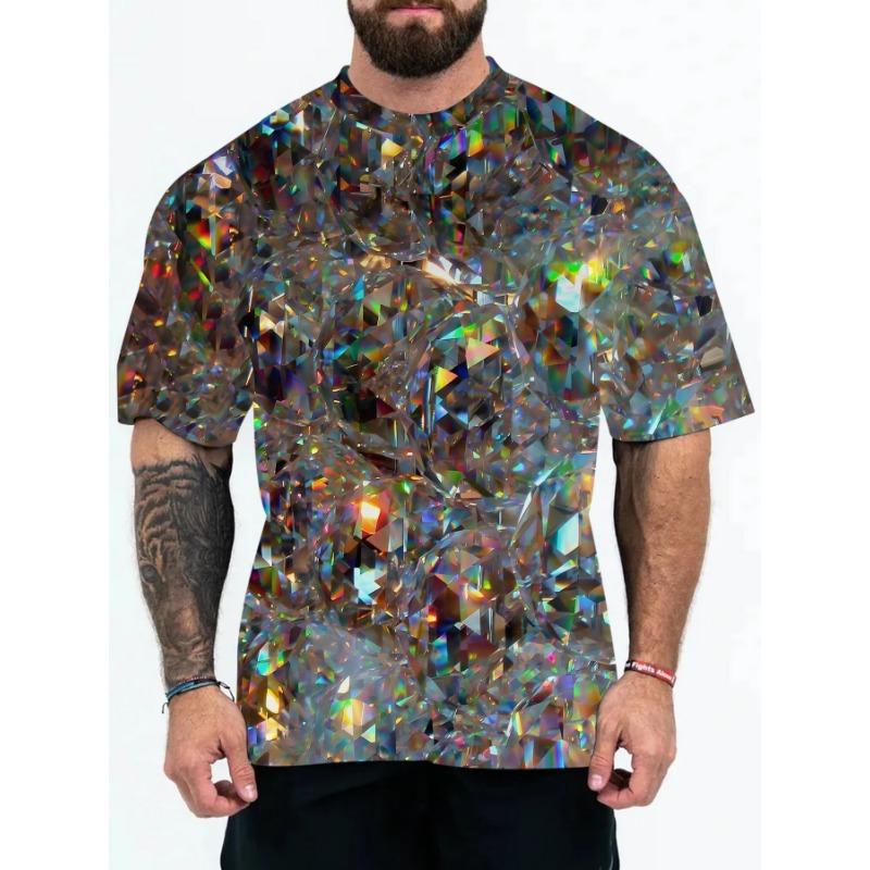3D T-shirt Men's Fashion Hip Hop O-neck Short Sleeved Top Abstract Harajuku Men's T-shirt