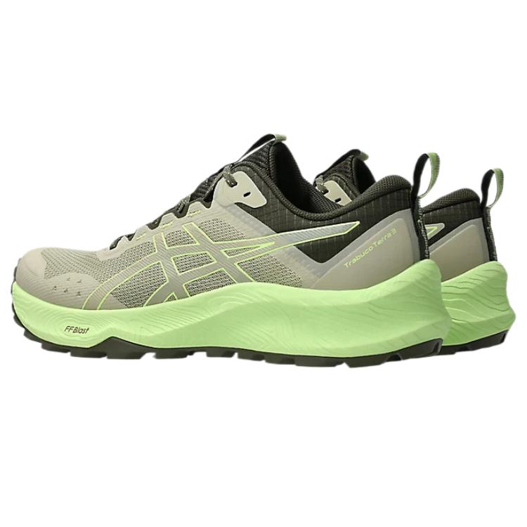 Asics Trabuco Terra 3 Стильные Минималистичные Трендовые Прочные Низкие Кроссовки для Трейлраннинга Мужские Кроссовки Зеленые 1011C152-301