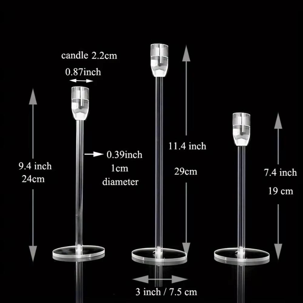 3pcs Table Decor Tabletop Candle Holders Party Supplies Candle Stand For Wedding Party Events
