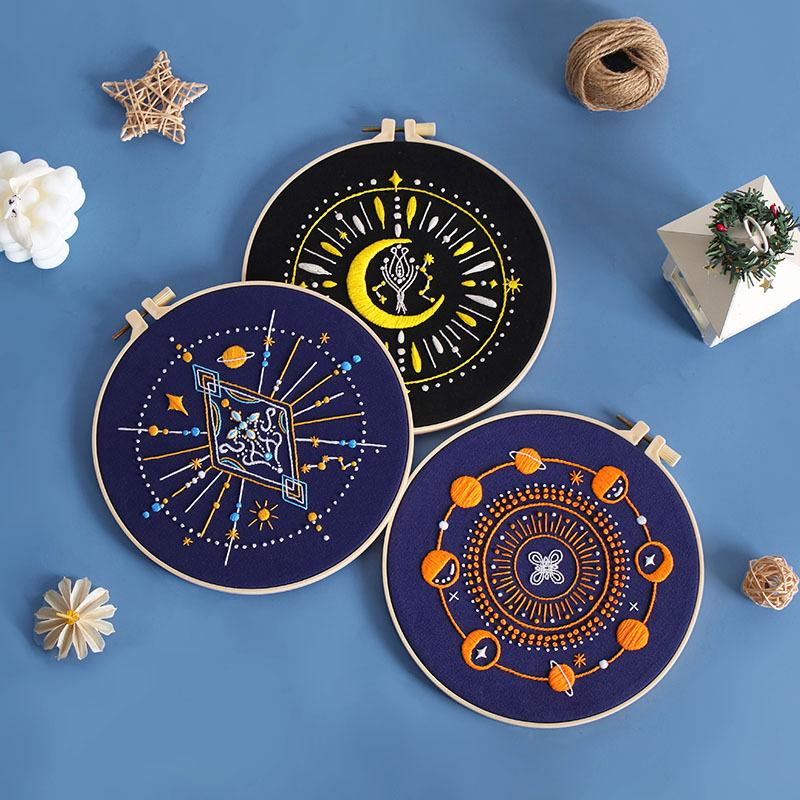 Star Planet Embroidery Handmade Diy Material Kit, Moon Sun Universe New Product
