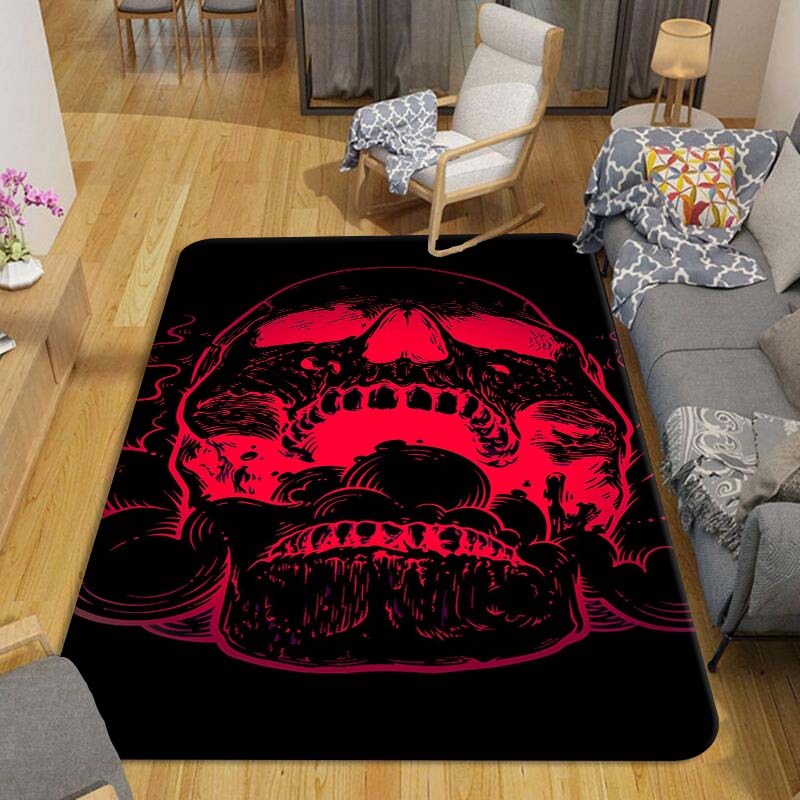Нескользящий коврик для ванной комнаты, подростковый кавайный коврик для комнаты, ковер с черепом, гостиной, коридором, домашний декор, нескользящий напольный коврик