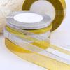 25 ярдов/лот 6 мм-40 мм Золотая серебряная блестящая лента для DIY бантов, поделок, подарочной упаковки, свадебного рождественского украшения, швейные аксессуары
