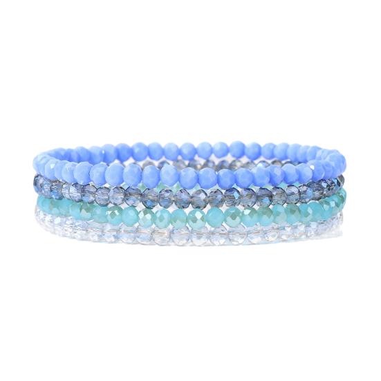 4Pcs/Set Beach Bracelet Fine Workmanship Non-Fading Stacked Bracelet Faux Crystal Versatile Bracelet for Daily Wear