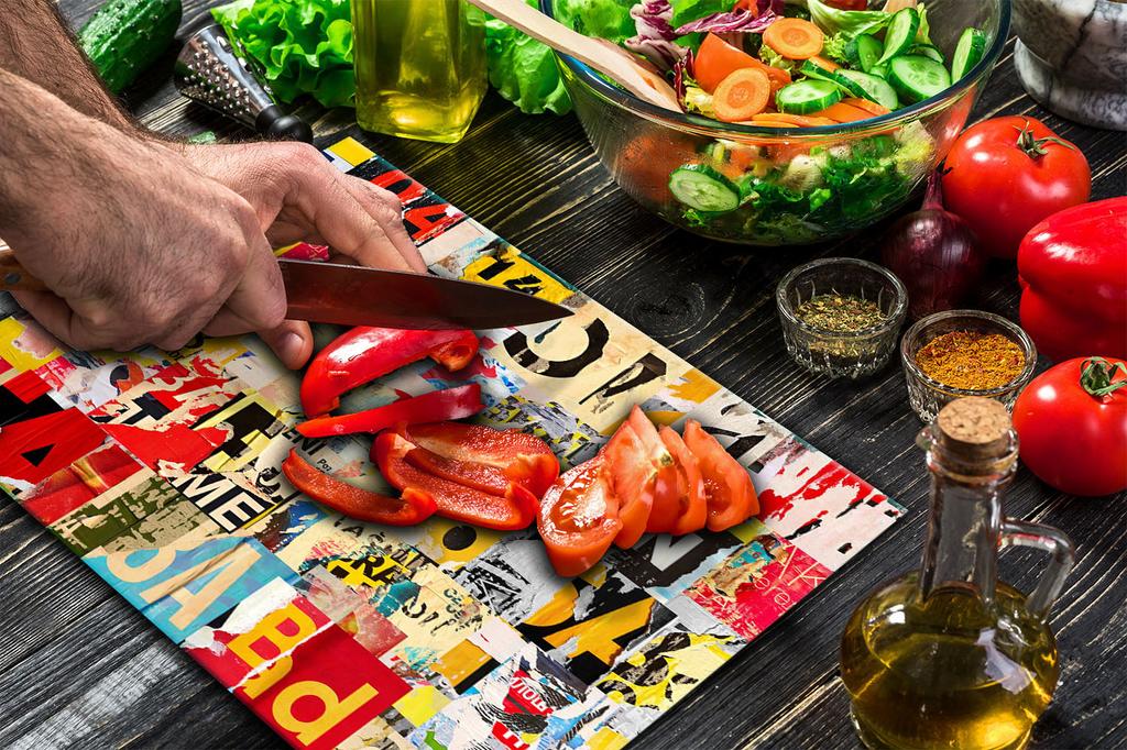 GLASS CUTTING BOARD 52x40 POP ART