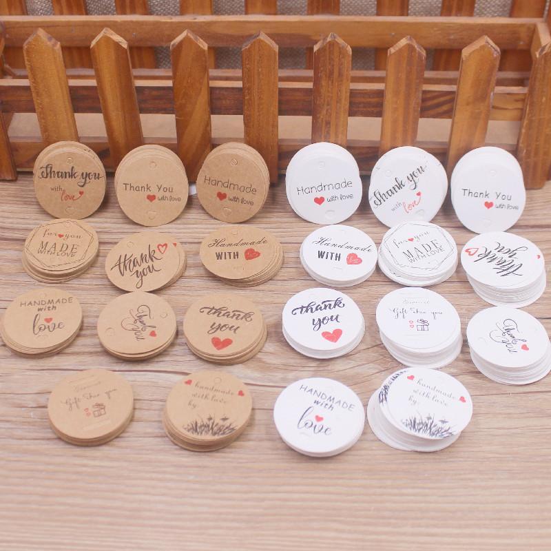 100 шт. подарочных бирок из крафт-бумаги коричневого/белого цвета с 20-метровой веревкой, бумажные бирки с благодарностью для свадебного торжества, детского душа, рождественской вечеринки, украшения