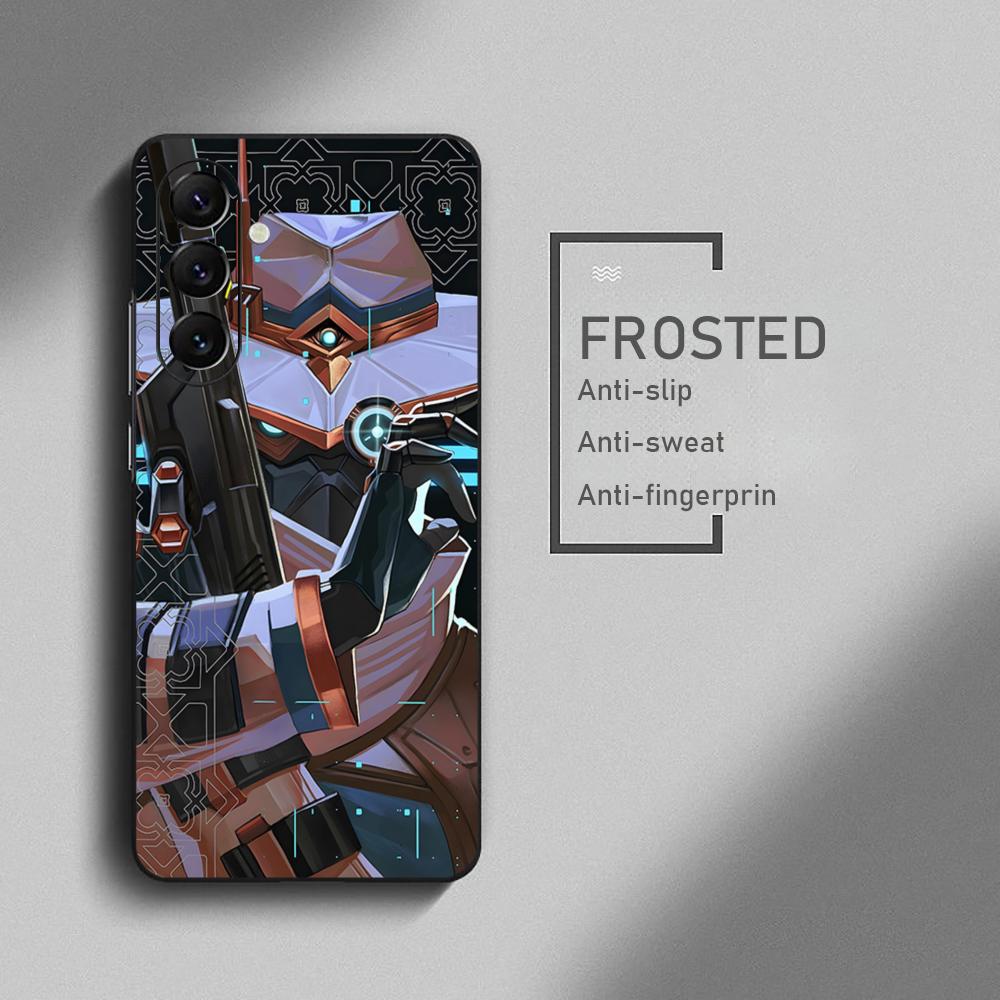 Valorant Game Cypher Cool Phone Case For Samsung Galaxy S25 S24 S23 S22 S21 S20 Plus Ultra Note20 Soft Black