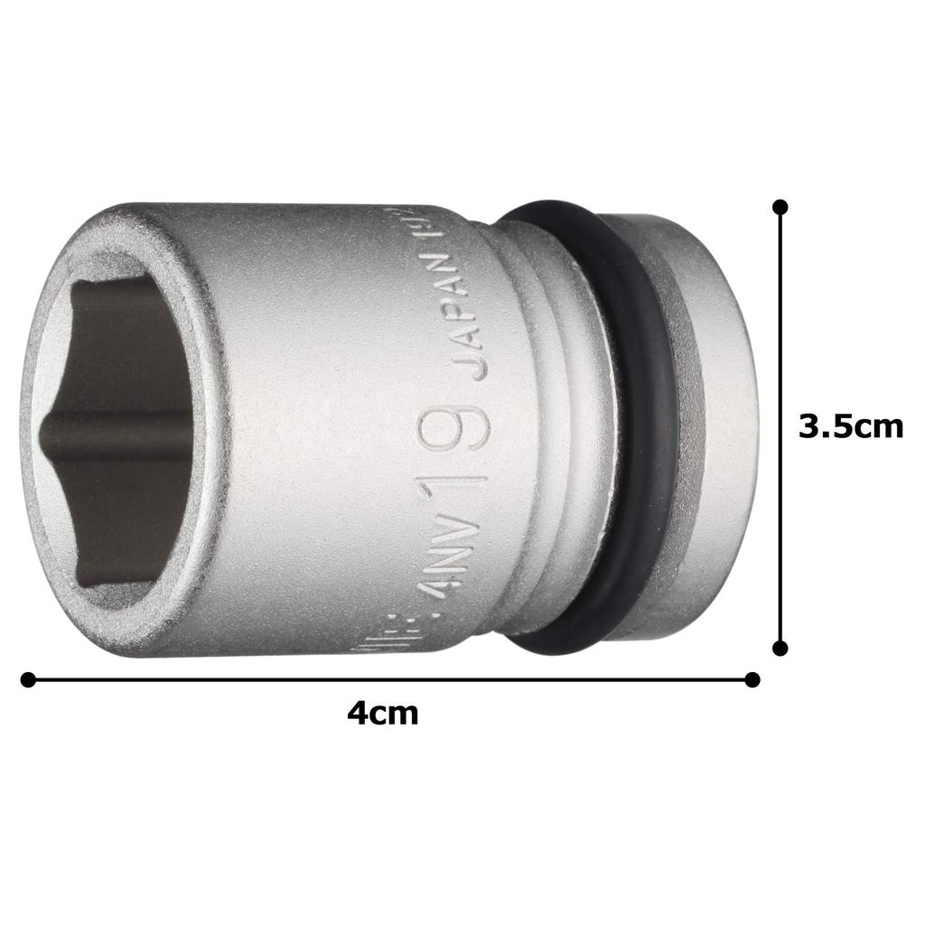 Ударная головка TONE Угол привода Ширина под ключ 19 мм 4NV-19 12,7 мм (1/2")