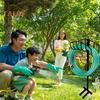Garden Hose Holder with 4 Spikes Heavy Duty Metal Stand Outside Detachable Hose Reel Rack Organizer Garden Hose Storage Hanger