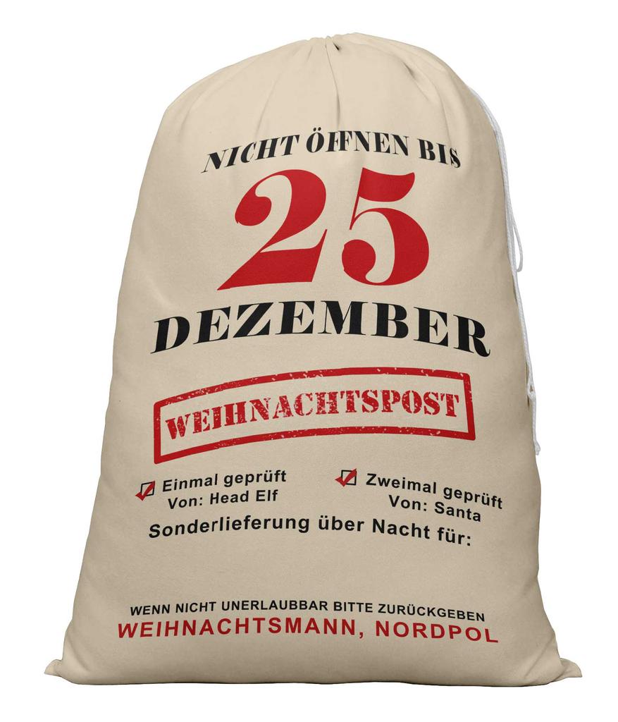 Printtoo 2 шт. Большие мешки Санты с завязками на шнурке, холщовые рождественские подарочные пакеты для детей, Рождество 27x20 дюймов