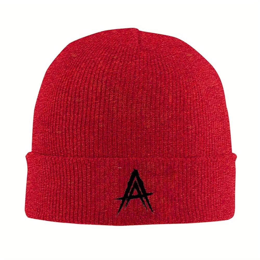 New pc Anuel AA Bonnet Hats Radeva Logo Knitted Hat Unisex Women Trendy Warm Soft Beanie Hats Spring Outdoor Pattern Cap