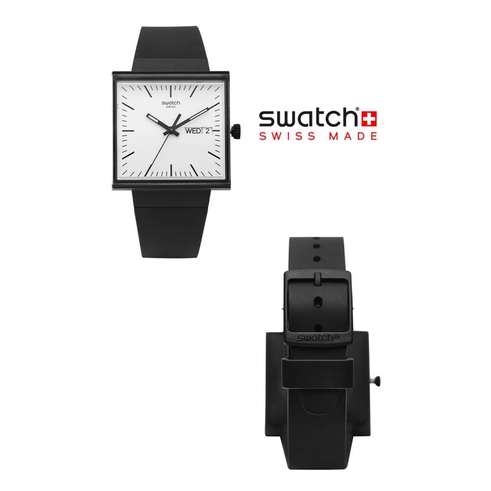 Swatch Уретановые часы Биокерамика Что если Черные So34b700