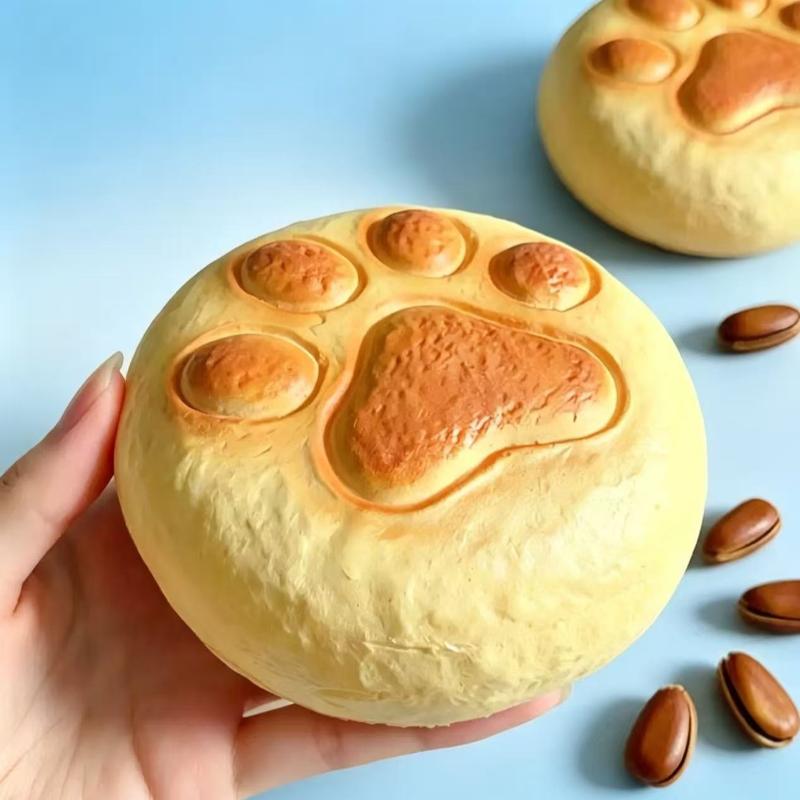 Cat Paw Stress Relief Toy Slow Rebound Realistic Bread Texture Soft Squishy Fidget Toy for Adults Kids Christmas Gift Use