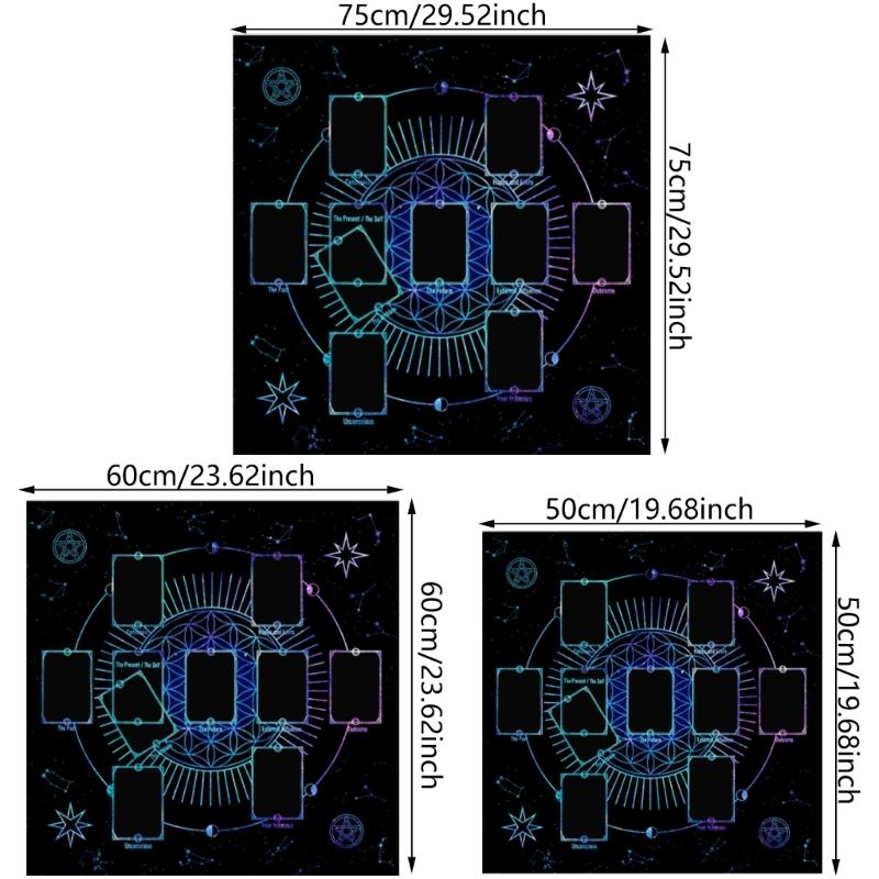 Скатерть для Таро Многофункциональная Скатерть для Гаданий 50x50/60x60/75x75см Подставка для Карточных Игр Оракулов Рун