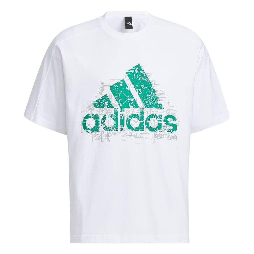 Adidas T Shirts Men's White Crew Neck Moderate Straight Fit IA9430