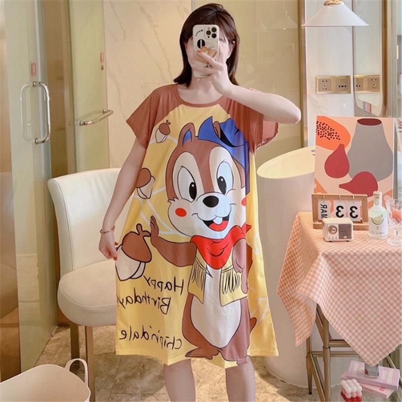 Southeast Asia Cute Loose Short Sleeve Nightgown - Girls Summer Pajamas