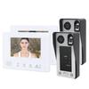 2?Проводной видеодомофон 7 дюймов Двойные мониторы Двойные камеры Отпечаток пальца Пароль IC-карта Разблокировка Ночь