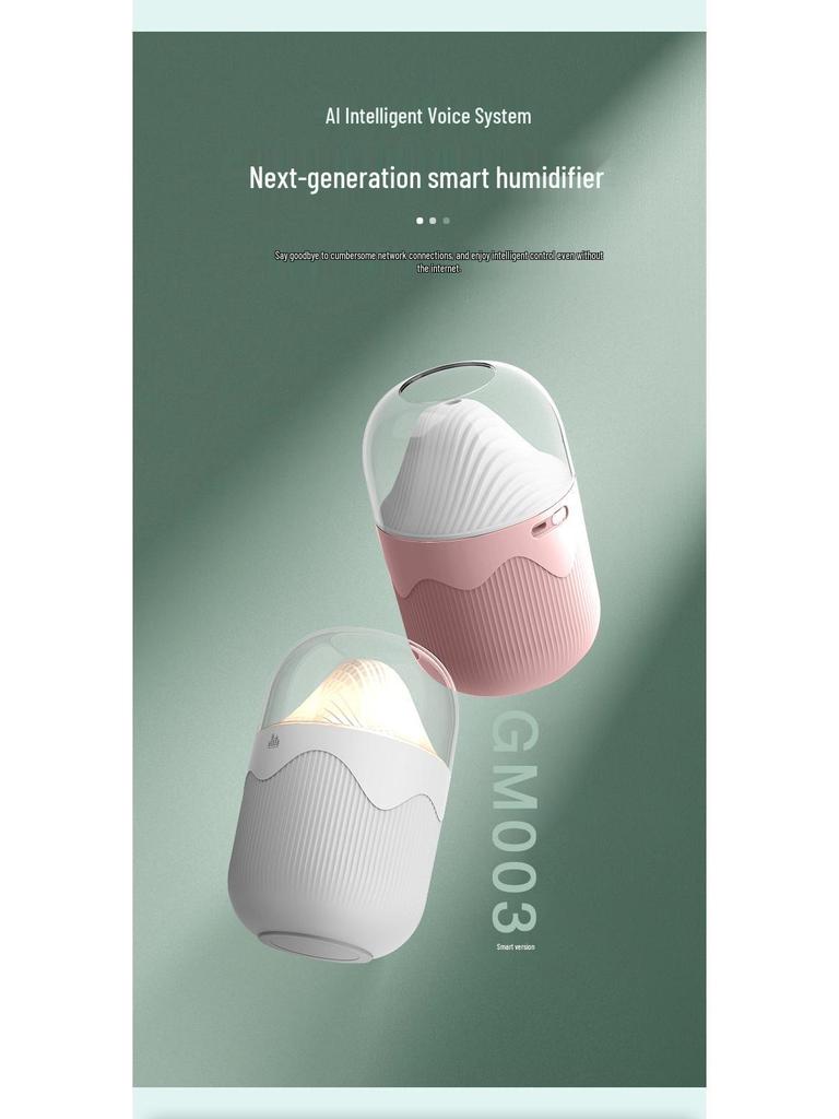 Compact Silent Humidifier: Portable Mini Air Purifier for Bedroom with Large Fog and Easy Water Refill