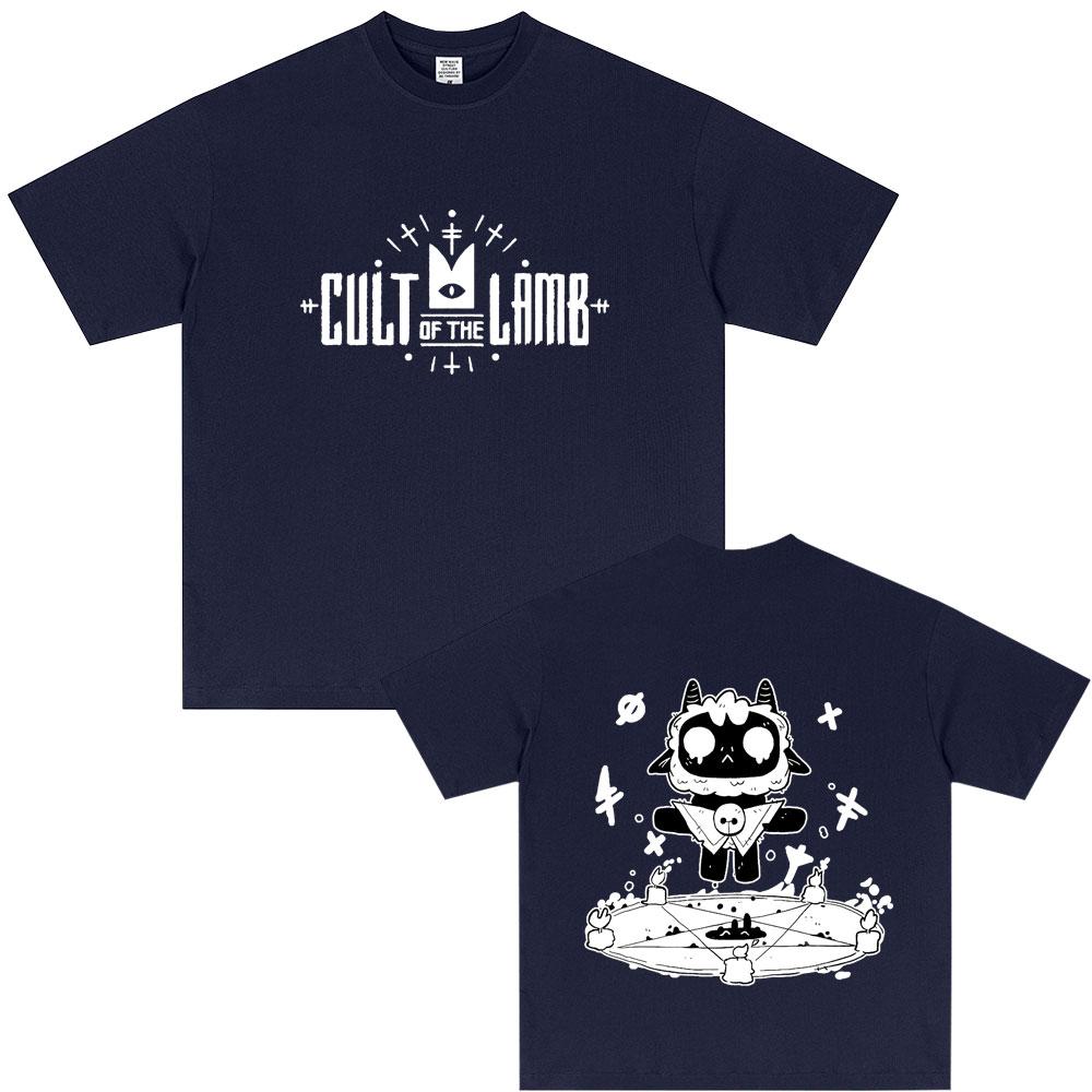 Game Cult of The Lamb T Shirts Unisex Women Cute Funny Tshirt Male Vintage Oversized Short Sleeve Unisex Casual Soft Cotton Tees