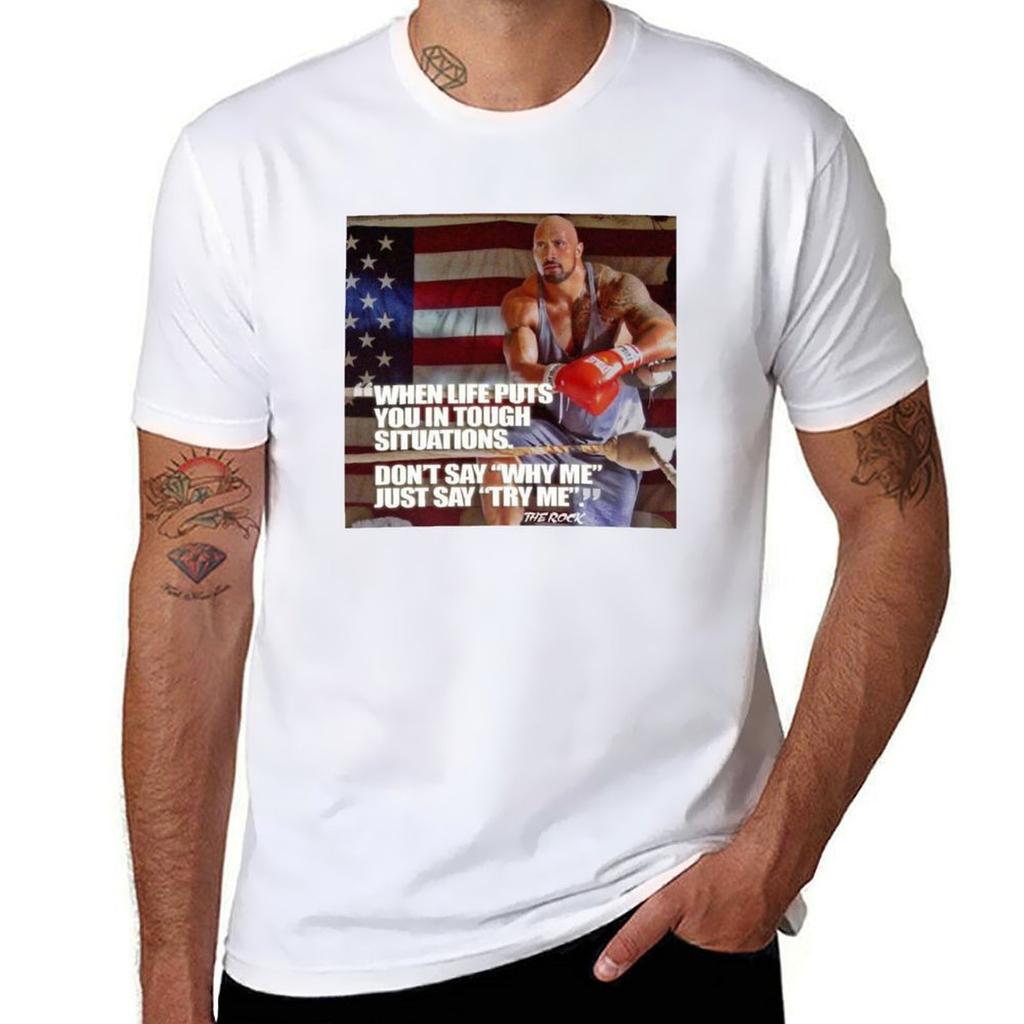 Dwayne Johnson Tshirt Casual Graphic Print Tee