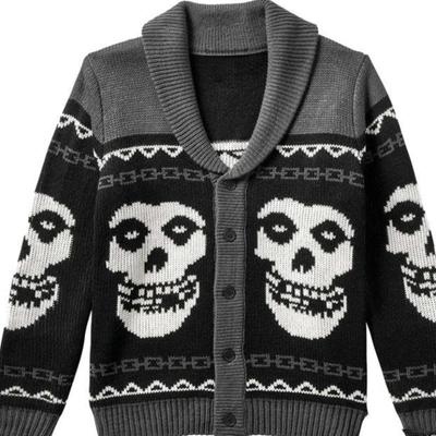 Европейский и американский осенне-зимний новый персонализированный тотемный нейтральный модный вязаный кардиган Y2K