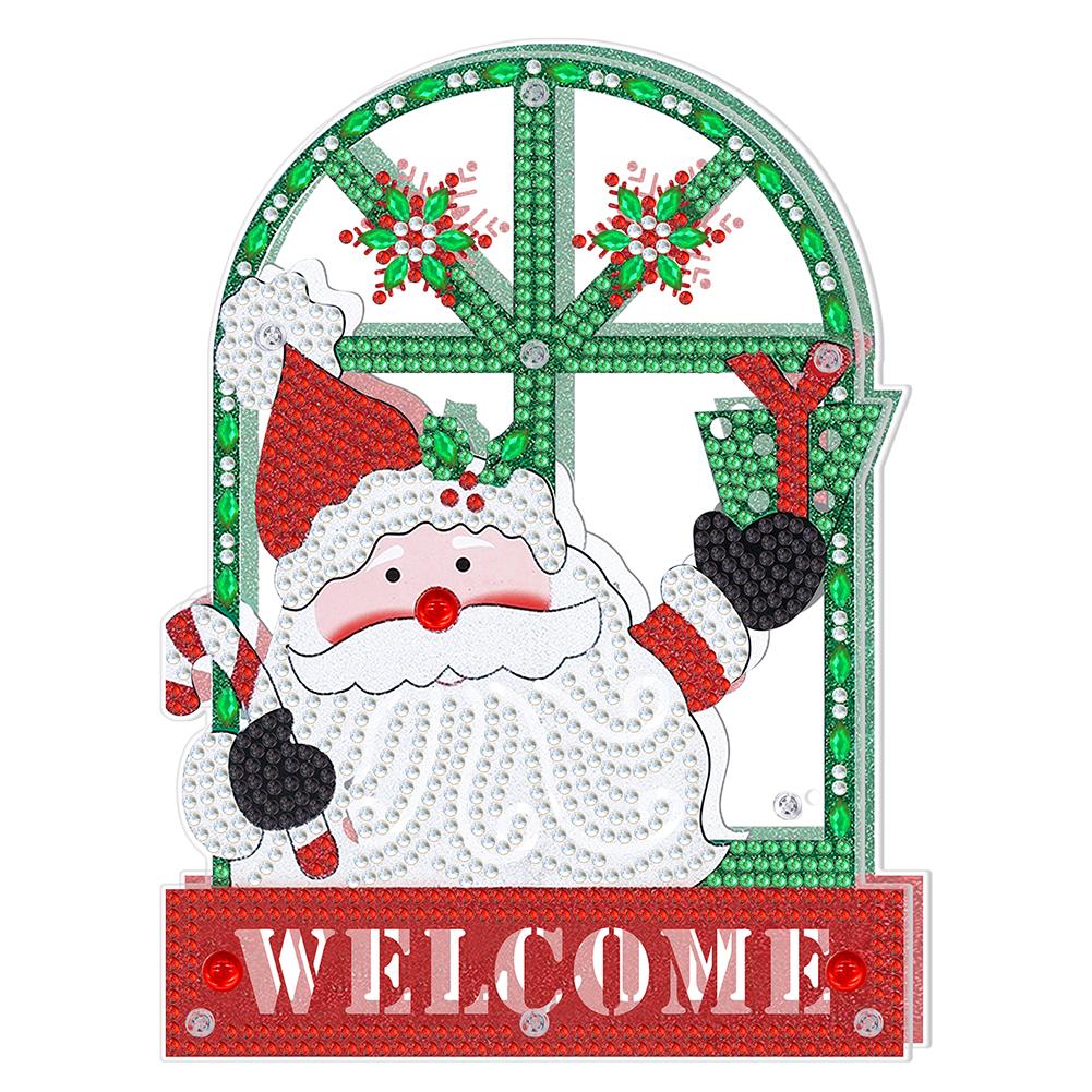 DIY Алмазная картина Светодиодная лампа Рождественская елка Снеговик Двухсторонняя дрель Ночной светильник Искусство Ремесла Лампа Фестиваль Рождество Домашний Декор