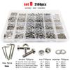 400/2100pcs M1.6 M2 M2.5 M3 M4 M5 GB2672 304 Stainless Steel Six Lobe Torx Pan Round Head Screw Bolt Nut Set Assortment Kit Box