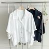 New Arrivals Open Run Women Rayon Wing Design Shirred Short Sleeve Blouse