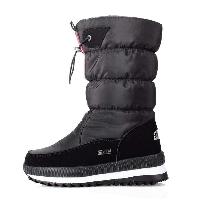 Women Winter Boots Platform Snow Boots Waterproof Non-slip Thick Plush Warm Mid-calf Boots for Women Winter Shoes Botas